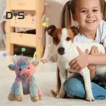 Мягкая игрушка корова Хайленд с музыкой, подвижные суставы, белая, коричневая, радужная, мягкая игрушка для коровы, для детей и взрослых, кукла-мультипликатор, украшение B