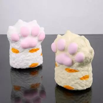 Мягкая игрушка-кошачья лапка для разминания, мягкая игрушка-щипок, забавная игрушка-кошачья лапка для сдавливания, детская сложная кукла жёлтый