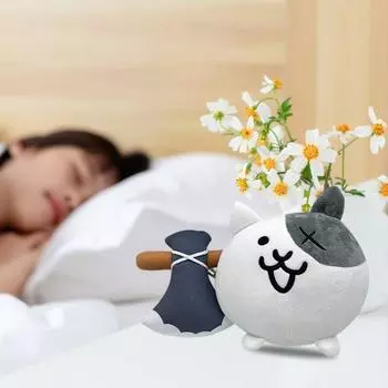 Мягкая игрушка-кошка 8,66 дюйма для фанатов, коллекционная кукла Battle Cats, мягкая подушка-компаньон для путешествий, подарок для всех возрастов, снятие стресса белый/серый