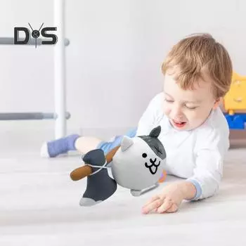 Мягкая игрушка-кошка 8,66 дюйма для фанатов, коллекционная кукла Battle Cats, мягкая подушка-компаньон для путешествий, подарок для всех возрастов, снятие стресса серый/белый