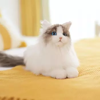 Мягкая игрушка кошка, настоящая, ручной работы, подарок любителям кошек и на День кошки, игрушка, размер, пожилая. Подарок маме.