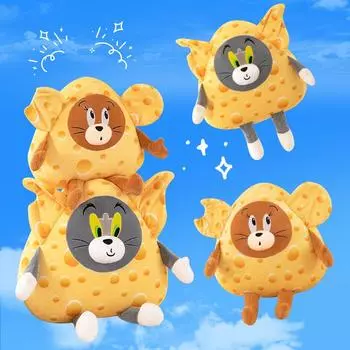 Мягкая игрушка «Кот и мышь в виде сыра» Кукла-подушка Кукла-отдых в офисе 25cm