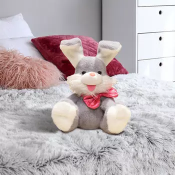 Мягкая игрушка кролик с электронными функциями для детей и образования розовый