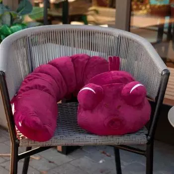 Мягкая игрушка-кукла «Червяк», мягкая набивная подушка в виде гусеницы с большими глазами и плюшевыми рогами, большие плюшевые игрушки, подарок для любителей аниме и фанатов персонажей фестиваля 120 cm