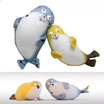 Мягкая игрушка кукла-симуляция тюленя Подушка 40cm синий