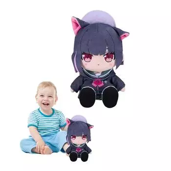 Мягкая игрушка кукла, тряпичная кукла для малышей, подходит для девочек, подарок на день рождения, рождественский подарок на плюшевую игрушку One Size чёрный