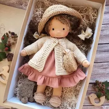 Мягкая игрушка кукла, тряпичная кукла для малышей, подходит для девочек, подарок на день рождения, рождественский подарок на плюшевую игрушку One Size чёрный