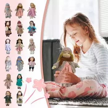 Мягкая игрушка кукла, тряпичная кукла для малышей, подходит для девочек, подарок на день рождения, рождественский подарок на плюшевую игрушку One Size