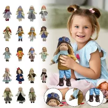 Мягкая игрушка кукла, тряпичная кукла для малышей, подходит для девочек, подарок на день рождения, рождественский подарок на плюшевую игрушку One Size