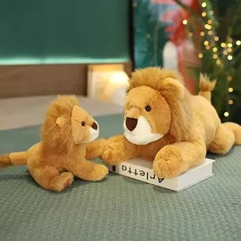 Мягкая игрушка кукла животное реквизит для фотосъемки пушистые волосы стильная детская плюшевая подушка лев рождественский подарок B