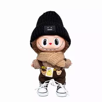 Мягкая игрушка labubu, костюм для переодевания, милый, особенный, милый, ручной работы, 17 см, черная мягкая игрушка, в комплект не входит 25030705 [Оригинальный костюм] [Товар]