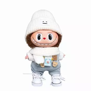 Мягкая игрушка labubu, милый, милый, особенный, милый, ручной работы, 17 см, черная мягкая игрушка, в комплект не входит 25030702, переодевание [Оригинальный костюм] [Товар]