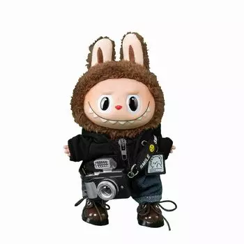 Мягкая игрушка labubu, милый рождественский костюм, милый, особенный, милый, ручной работы, 17 см, черная мягкая игрушка, в комплект не входит наряд [Оригинальный костюм] [Товар]