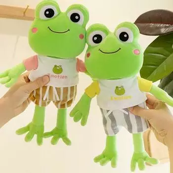 Мягкая игрушка лягушка, мягкая кукла-животное, кавайная зеленая лягушка, плюшевый подарок для детей, взрослых, пожилых людей, домашний декор S жёлтый