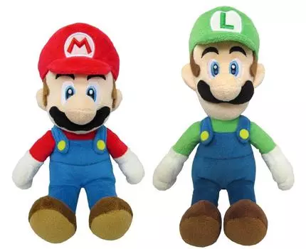 Мягкая игрушка Марио Луиджи, набор из 2 фигурок, коллекция Super Mario ALL STAR и (S) [Сидя примерно. 18см]