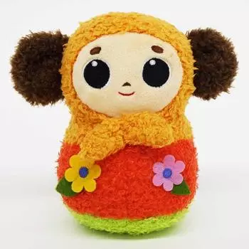 Мягкая игрушка Матрёшка Чебурашка оранжевая S размера оранжевый