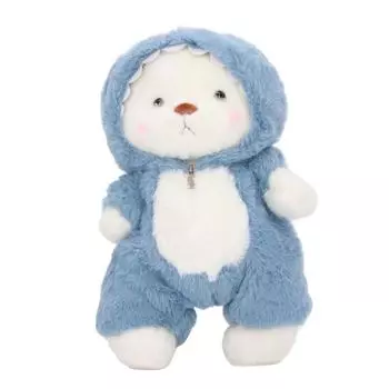 Мягкая игрушка медведь 30 см, милая, очаровательная, плюшевая игрушка с капюшоном, одежда для декора дня рождения синий