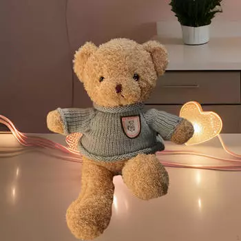 Мягкая игрушка медведь плюшевый, сопутствующая игрушка для сна, 30 см, украшение для спальни, подарки для детей, дети, кофейный