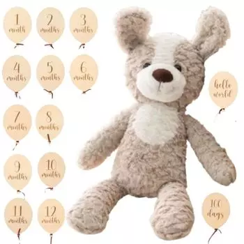 Мягкая игрушка MIHI деревянная Ежемесячная карточка (тип баллона) Набор [оригинальный продукт] Продукция, соответствующая Закону о санитарии пищевых продуктов] животное животное Пушистый Пушистые игрушки