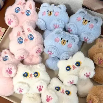 Мягкая игрушка Планета Кот плюшевый брелок креативный мягкий пушистый плюшевый брелок для ключей милый кот плюшевая кукла дети розовый