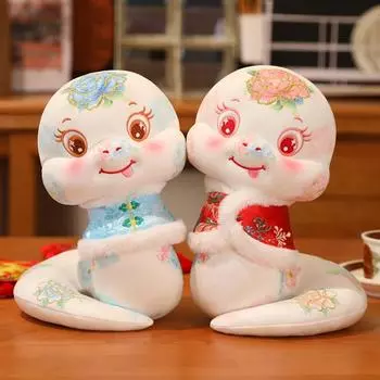 Мягкая игрушка-плащ в виде белой змеи, плюшевая игрушка, счастливая змея, кукла, плюшевые игрушки, домашний декор 21cm-style 1