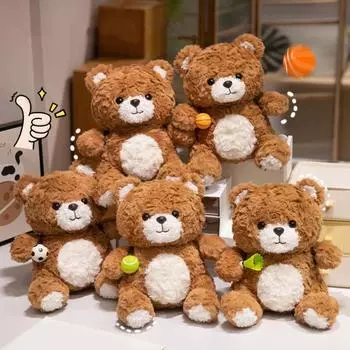 Мягкая игрушка плюшевый медведь спортивная серия плюшевый мишка футбол бейсбол рюкзаки мягкая игрушка 35cm A