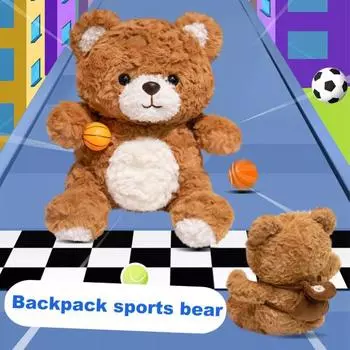 Мягкая игрушка плюшевый медведь спортивная серия плюшевый мишка футбол бейсбол рюкзаки мягкая игрушка 35cm B