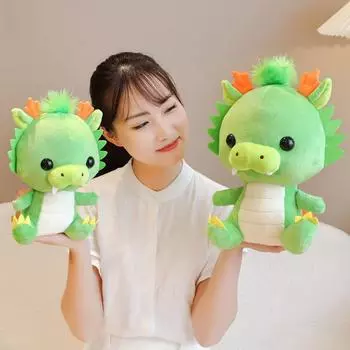 Мягкая игрушка-подушка Bobby Bear Green Dragon Zodiac 32cm 0.3kg
