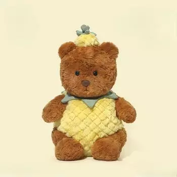 Мягкая игрушка-подушка «Медведь-ананас», милая кукла-медведь, спящая кукла, кукла-компаньон 35CM коричневый
