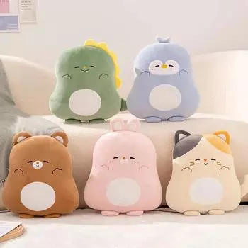 Мягкая игрушка-подушка в виде пингвина, игрушка-кролик, подушка в виде динозавра, плюшевая игрушка-медведь, подушка для дивана 45cm