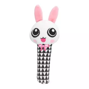 Мягкая игрушка-погремушка для животных, мягкая игрушка-ручка для малышей, погремушка-колокольчик для животных, игрушка-кролик