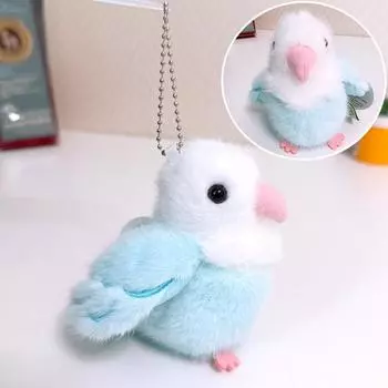 Мягкая игрушка попугай брелок плюшевое кольцо на руку слэп-защелка обертывающееся попугай хлопок круг игрушка детская игрушка Blue keyring