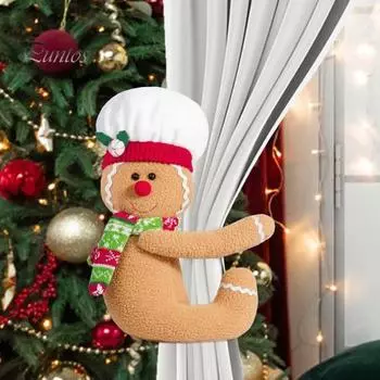 Мягкая игрушка пряничный человечек, держатель для бутылки вина, обниматель пряничного человечка, украшения для рождественской елки, плюшевый обниматель пряничного человечка для рождественской елки, вино жёлтый