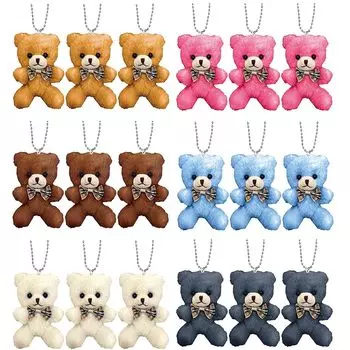 мягкая игрушка Пушистая цепочка из шариков Кумы-чана с 6 видами по 3 штуки каждого вида, всего 18 штук в наборе (Большая вместимость фестиваль ярмарка детские праздники распродажи