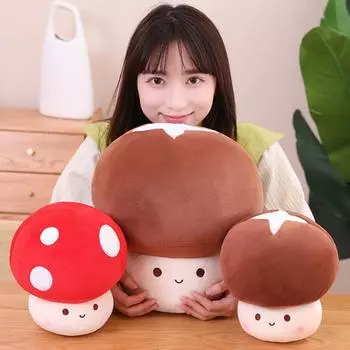 Мягкая игрушка с полным наполнением, подушка для детей, модный плюшевый грибной домашний аксессуар 23cm красный