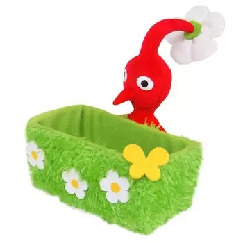 Мягкая игрушка Sanei Boeki Pikmin, разные товары, чехол для аксессуаров Red Pikmin, Ш12 x Г10 x В13 см PKZ01 (трава)