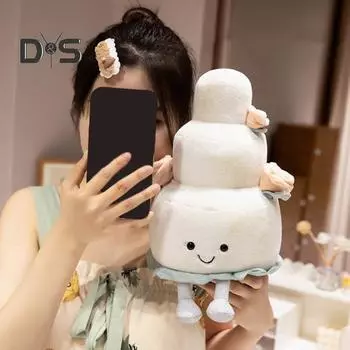 Мягкая игрушка «Счастливое вареное яйцо», милая плюшевая кукла-еда для всех возрастов, премиальная ткань, забавная идея подарка, праздничный торт, баскетбольный мяч, рулон, бумажная кукла D