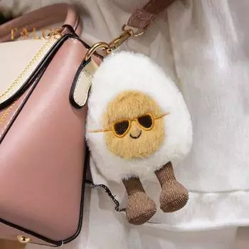 Мягкая игрушка «Счастливое вареное яйцо» Забавное плюшевое яйцо для гурманов Спортивные болельщики Игривая кукла с выражением лица и шнурком A