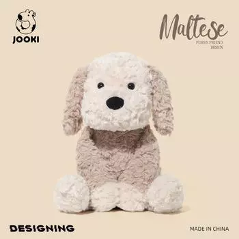 Мягкая игрушка «Щенок мальтийской болонки» — ультрамягкая мягкая игрушка, подушка для сна и подарок на день рождения для детей Meltese