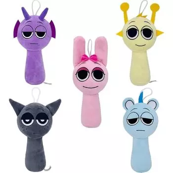 Мягкая игрушка Sprunky 25 см, кукла Sprunki, игра ужасов, плюшевые мягкие игрушки, фигурки животных, подушки для взрослых, рождество для детей, подарок на день рождения (5шт А)