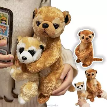 Мягкая игрушка «Сурикат» в виде матери и сына, куклы-животные, супермягкие игрушки, забавные подарки на день рождения, домашний декор, подушка для декора see choice option