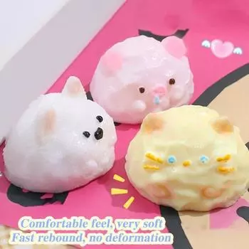 Мягкая игрушка-сжиматель для животных, игрушка-сниматель для снятия стресса, игрушка-сжиматель для свиньи, овцы, кошки, собаки, сенсорная игрушка для детей, подростков, взрослых, мячик для снятия стресса, игрушка-сжиматель для животных Little Pig