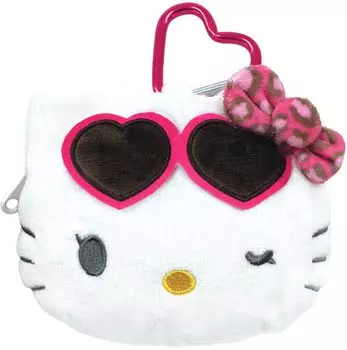 Мягкая игрушка T s Factory Sanrio Characters с карабином и молнией, талисман Hello Kitty с леопардовым принтом, В100 х Ш115 х Г50 мм SR-5546756HG