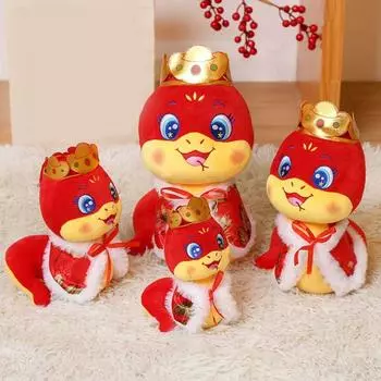 Мягкая игрушка-талисман 2025 года Змеи Благословенная кукла-змея Игрушка для детей 16cm-Snake Plush Doll