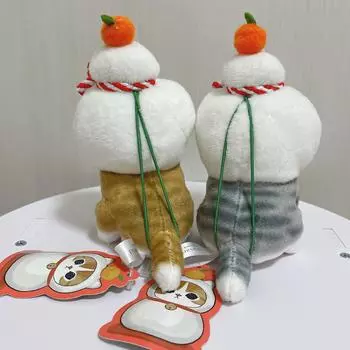 Мягкая игрушка-талисман Mofusand Kagami Mochi Cat с биркой Япония