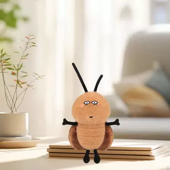 Мягкая игрушка таракан коллекционное милое животное белый