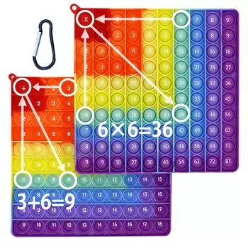 Мягкая игрушка толкающая обучающая доска толкающая поп снятие стресса декомпрессия для детей и подарок на день рождения (таблица умножения,