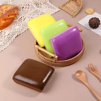 Мягкая игрушка-тост «липкий хлеб», мягкая игрушка «липкий хлеб», игрушки-антистресс в виде нарезанного тоста, подарок-хитрый сжиматель на Рождество, день рождения зелёный