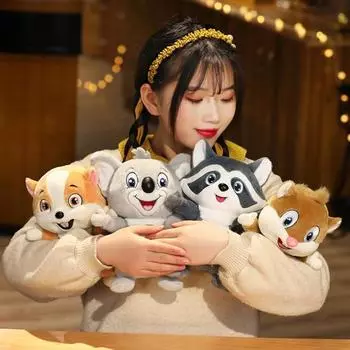 Мягкая игрушка трехмерная декоративная мягкая изысканная милая белка енот коала кукла дети для гостиной M темно-серого