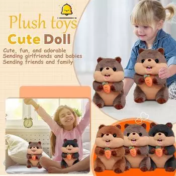 Мягкая игрушка «Вудчак», мягкая игрушка-животное с морковкой, мягкая и милая игрушка, подарочное украшение, отличный подарок для детей и подруг на праздники One Size коричневый